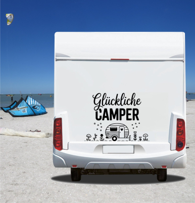 Wohnmobil Aufkleber: Glückliche Camper