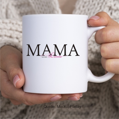 Sprüchetasse: Lena - Mama mit Namen & Geburtsjahr