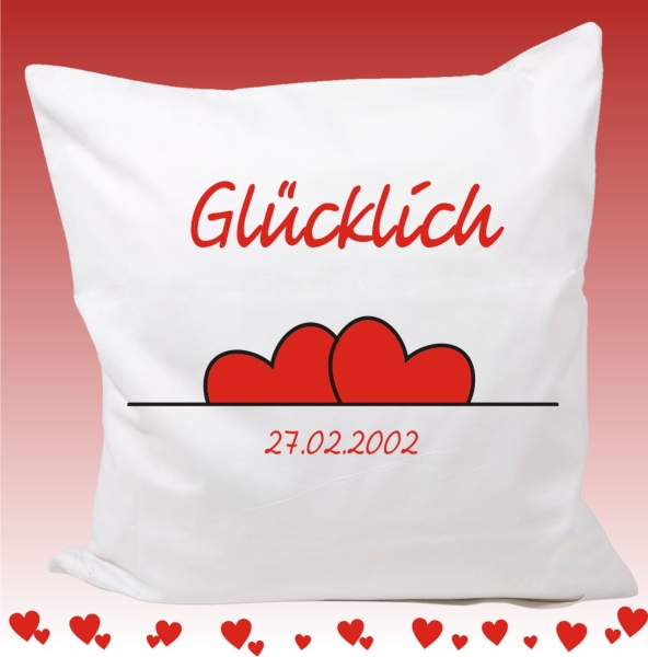 Kissenbezug 40 x 40 cm: Glücklich