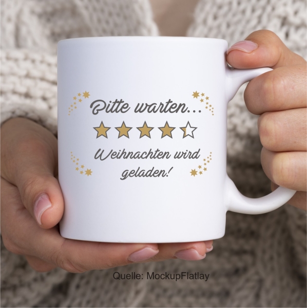 Tasse: Lena - glänzend -Weihnachten wird geladen