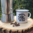 Emaille Tasse: Happy Camper