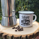 Emaille Tasse: Zuhause ist da wo wir campen