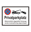 Verbots-Schild: Privatparkplatz